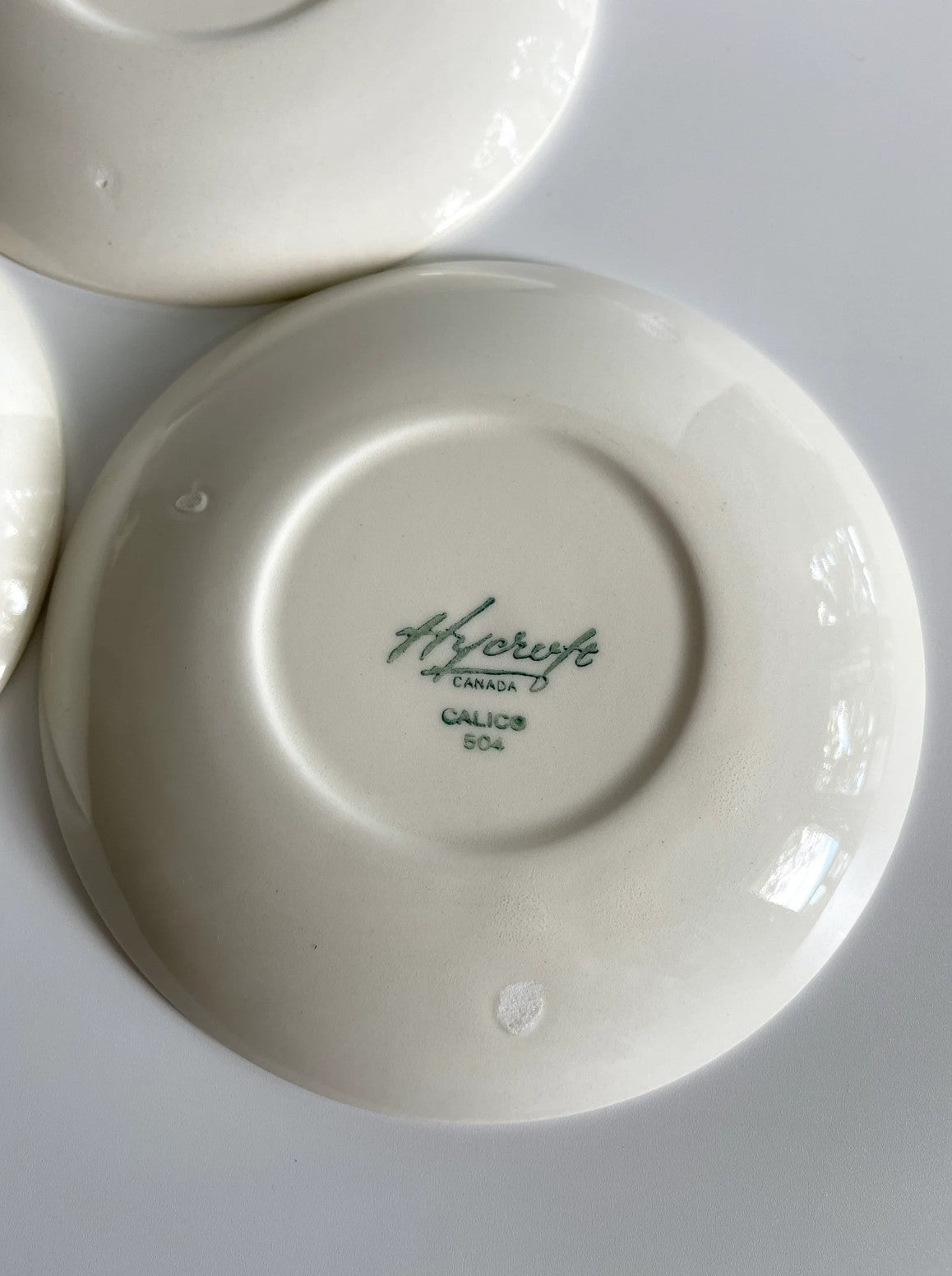 1950s Hycroft Calico Yellow Plaid Cups & Saucers