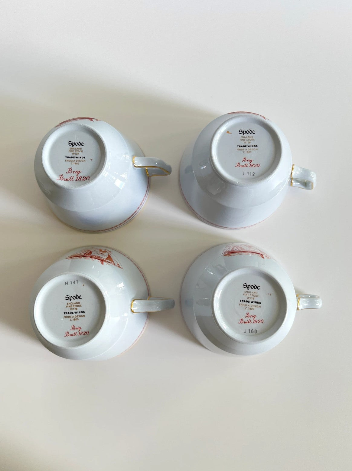 Spode Trade Winds Red Cups & Saucers