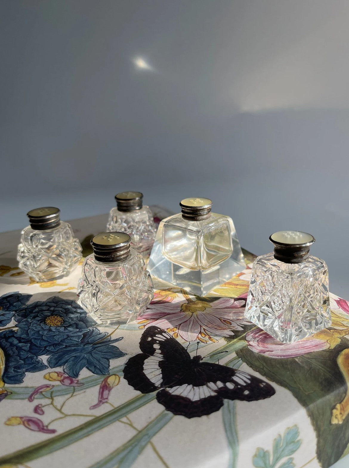 Vintage Crystal Salt and Pepper Shakers