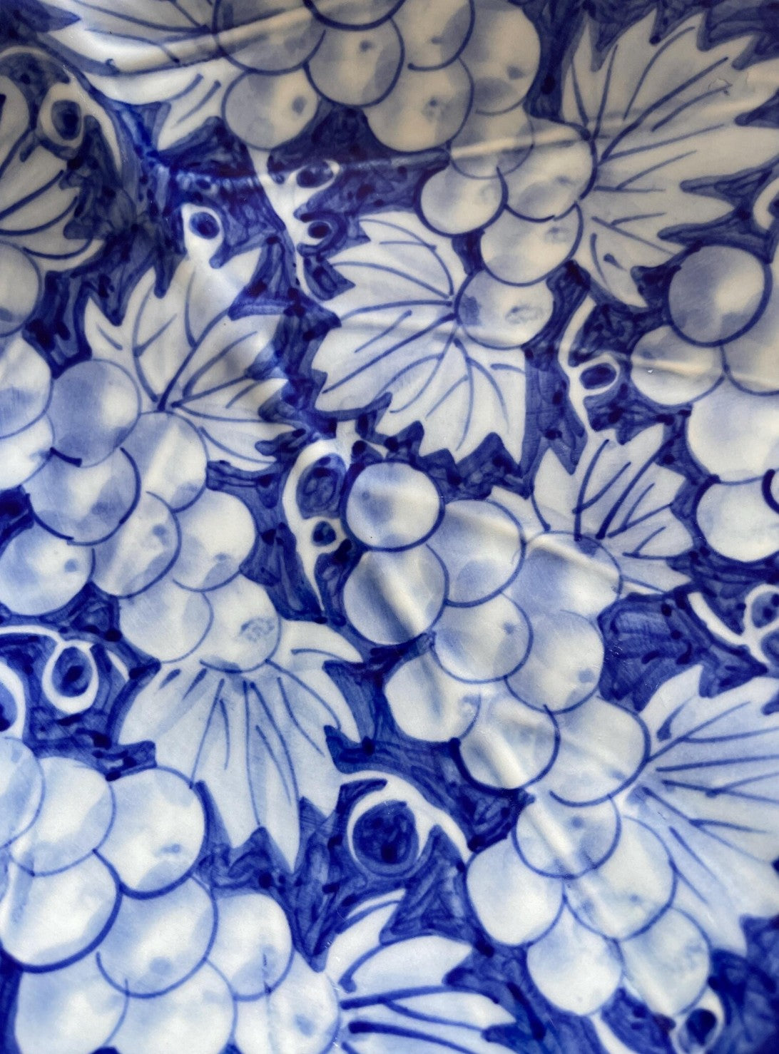 Vintage Italian Blue Grape Leaf Plate