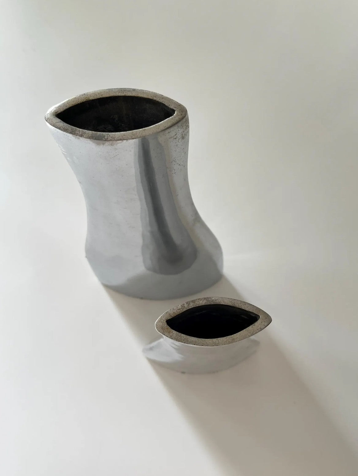 Vintage Sculptural Modern Metal Vases