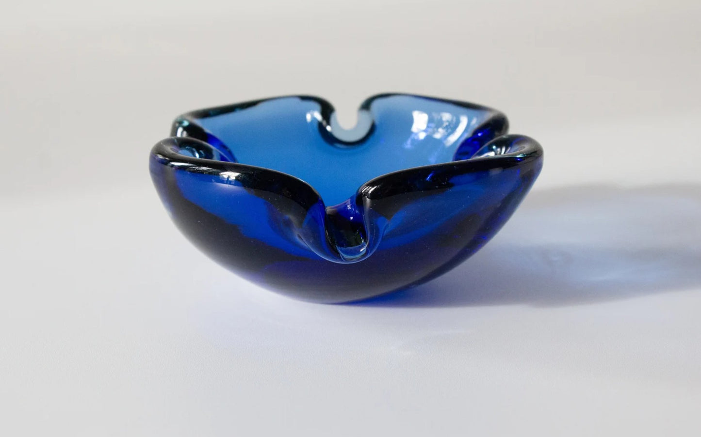 Vintage Murano Sommerso Cobalt Ashtray