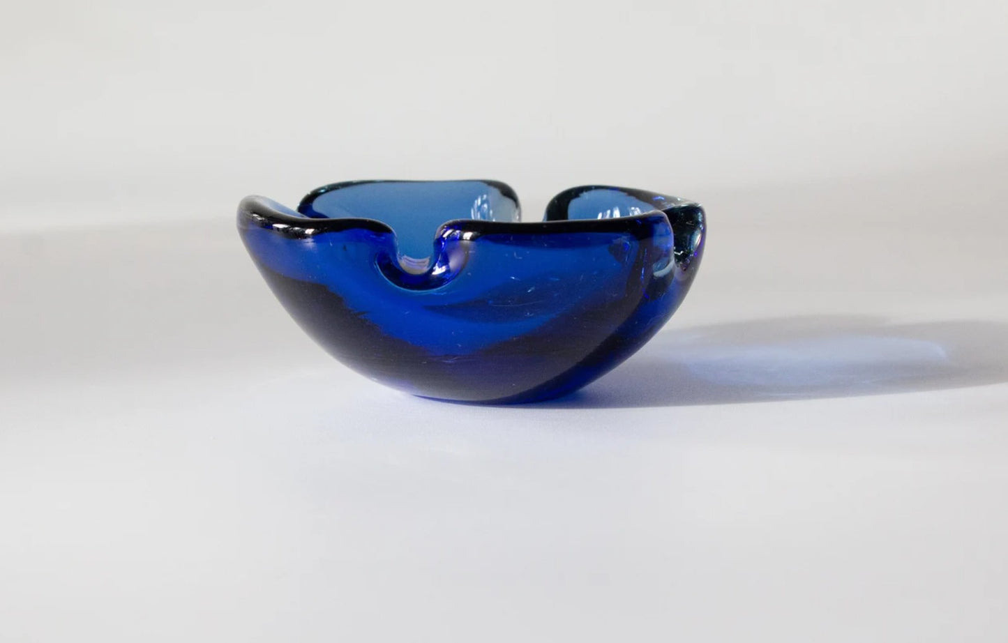 Vintage Murano Sommerso Cobalt Ashtray