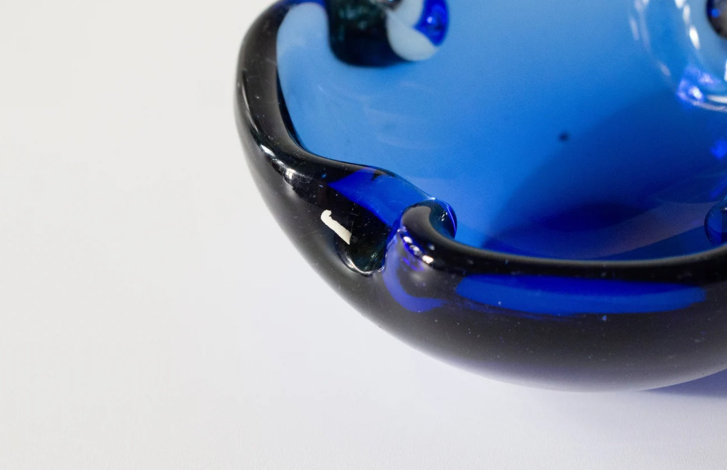 Vintage Murano Sommerso Cobalt Ashtray