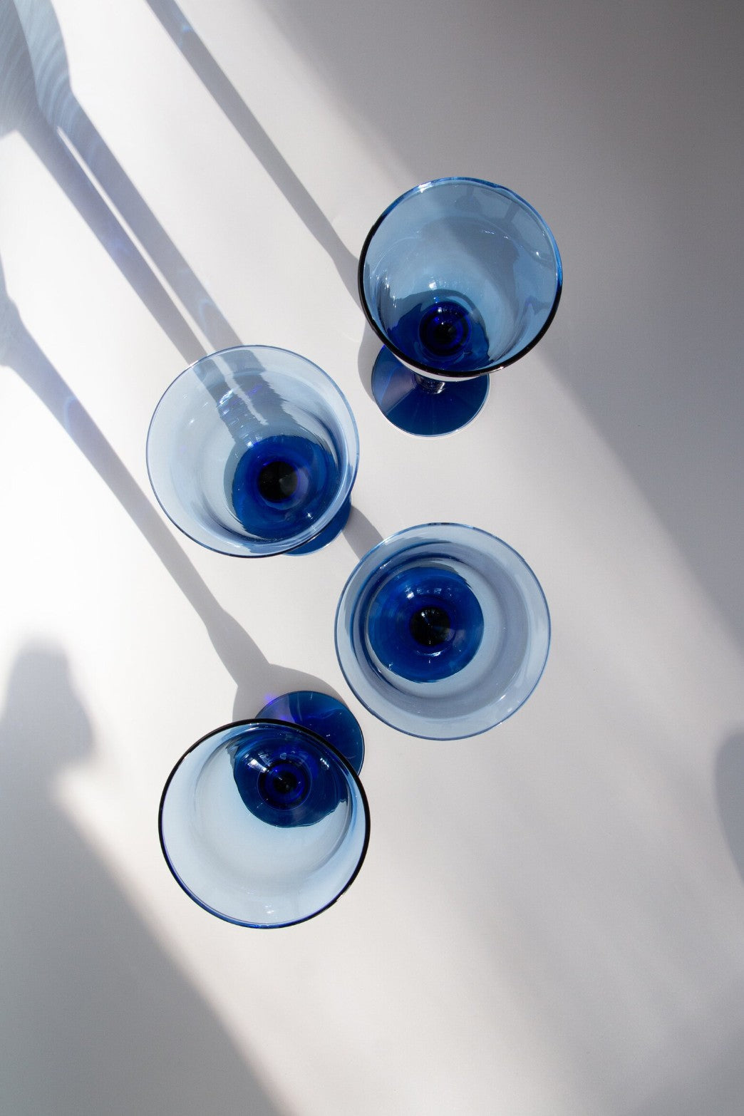 Vintage Cobalt Stemmed Wine Glasses
