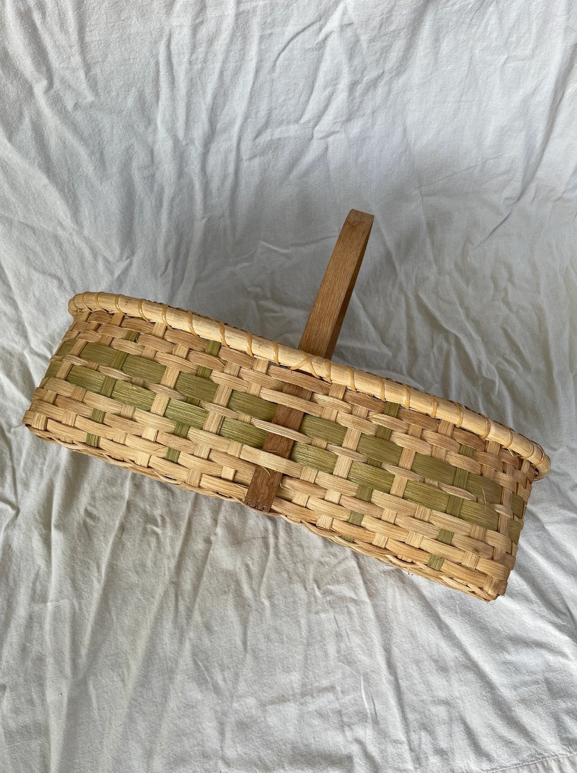 Vintage Splint Wood Gathering Basket