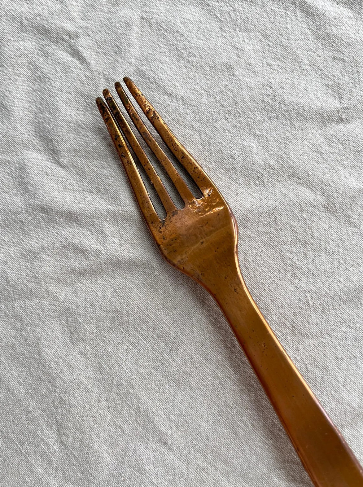 Antique French Double-Ended Copper Spoon Fork