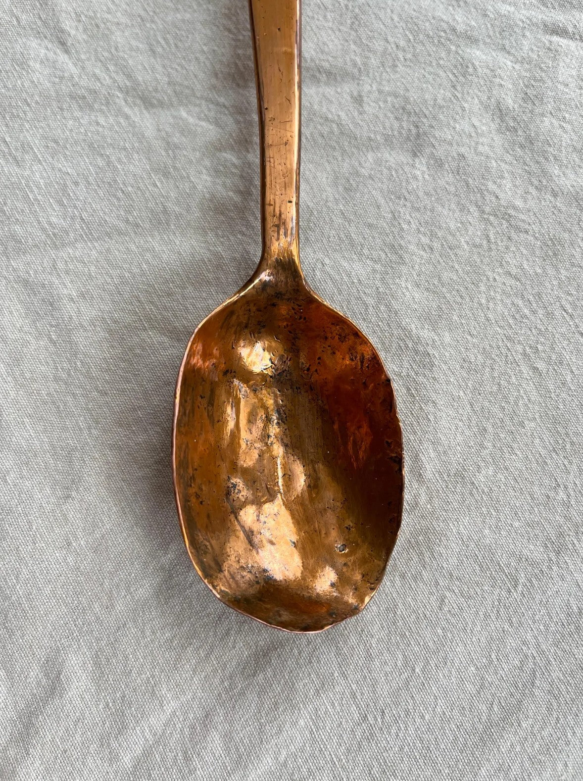 Antique French Double-Ended Copper Spoon Fork