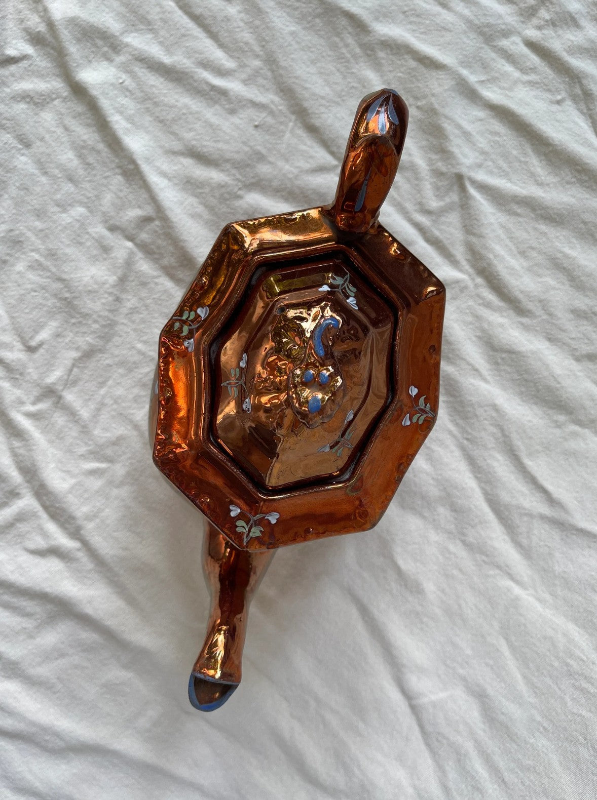 Antique Copper Lustre Teapot