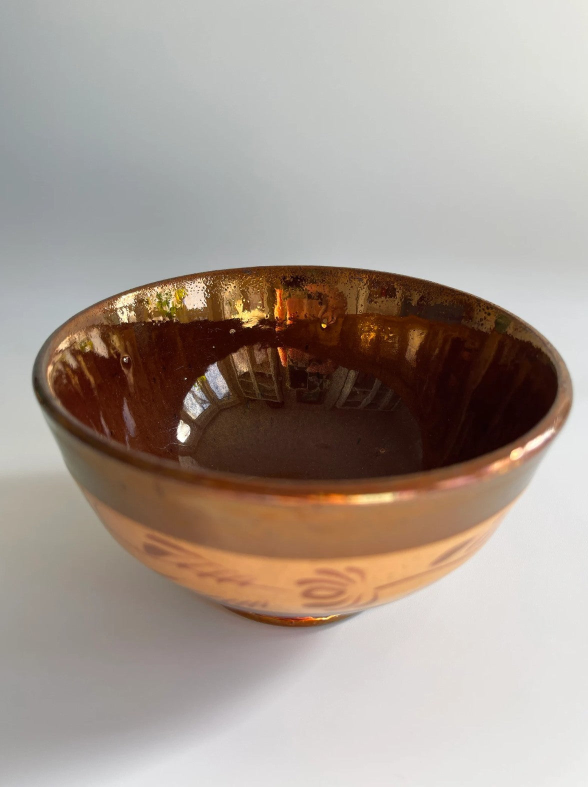 19th Century Copper Luster Creamer & Sugar Bowl