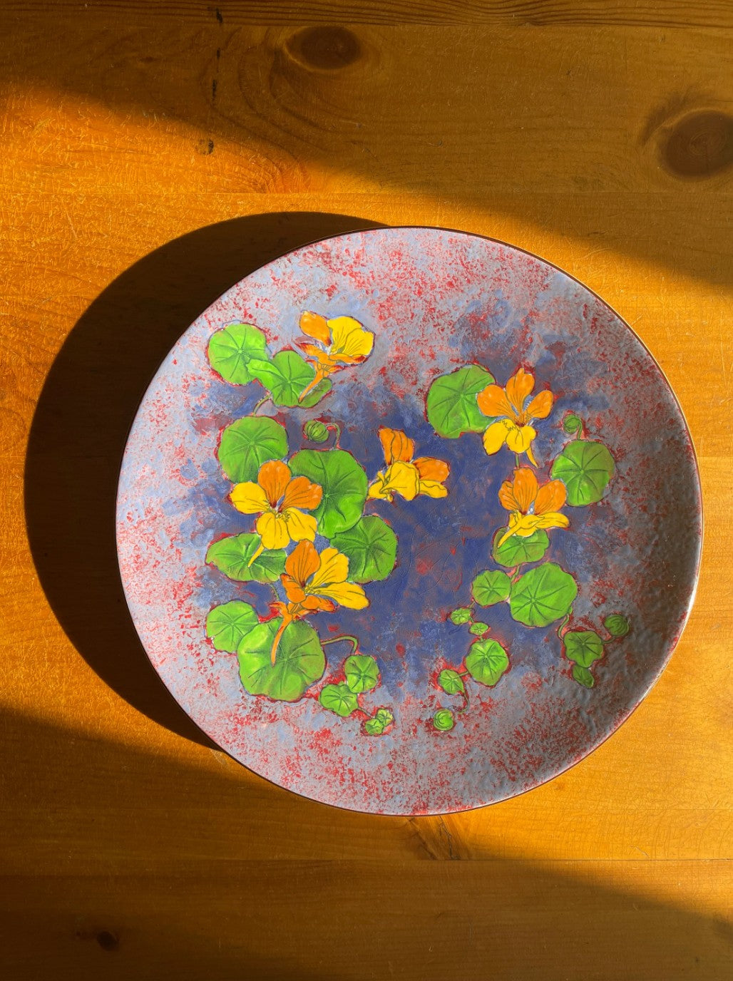 Vintage Hand Painted Nasturtium Platter