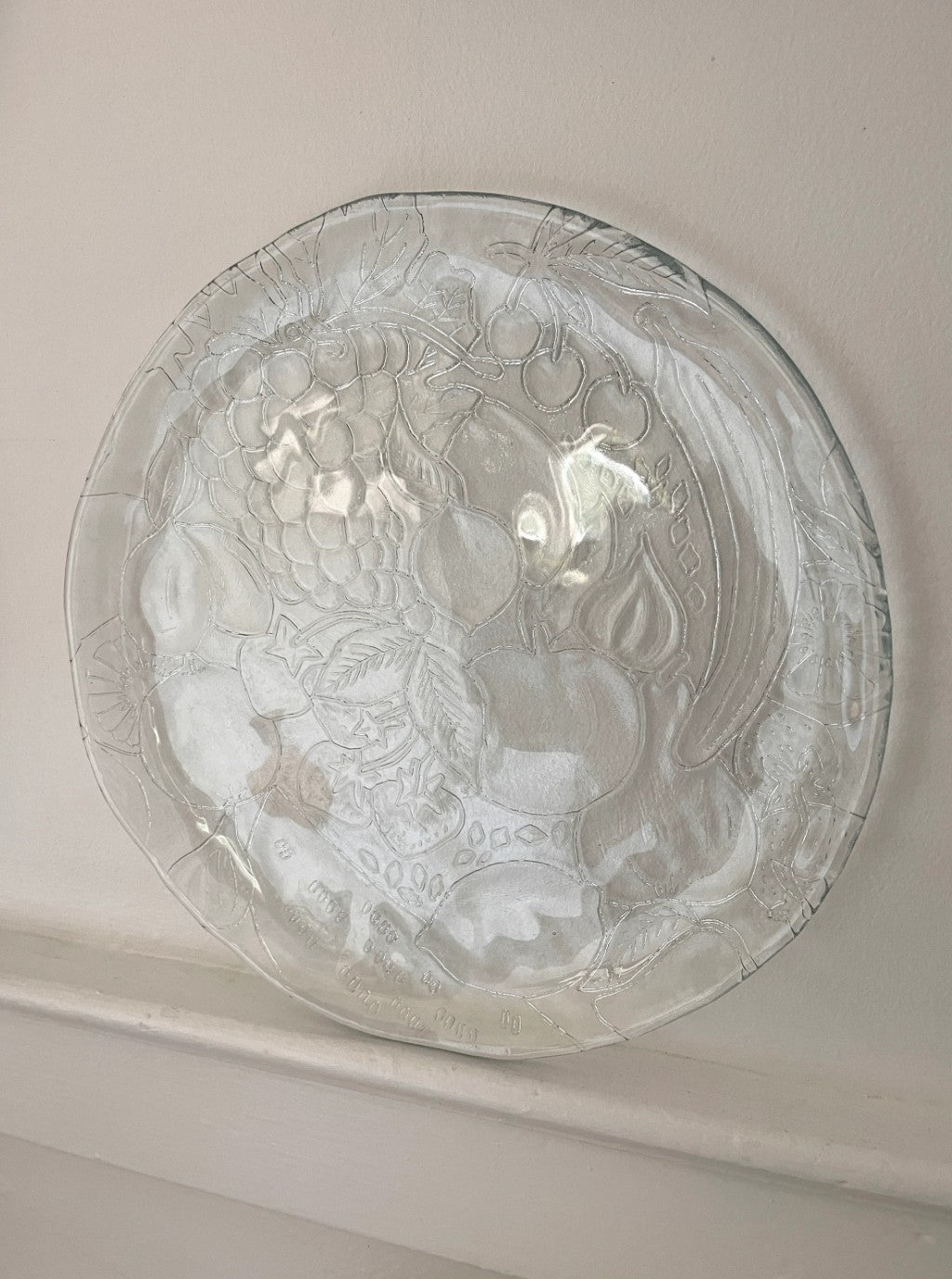 Vintage Italian Large Glass Fruit Platter