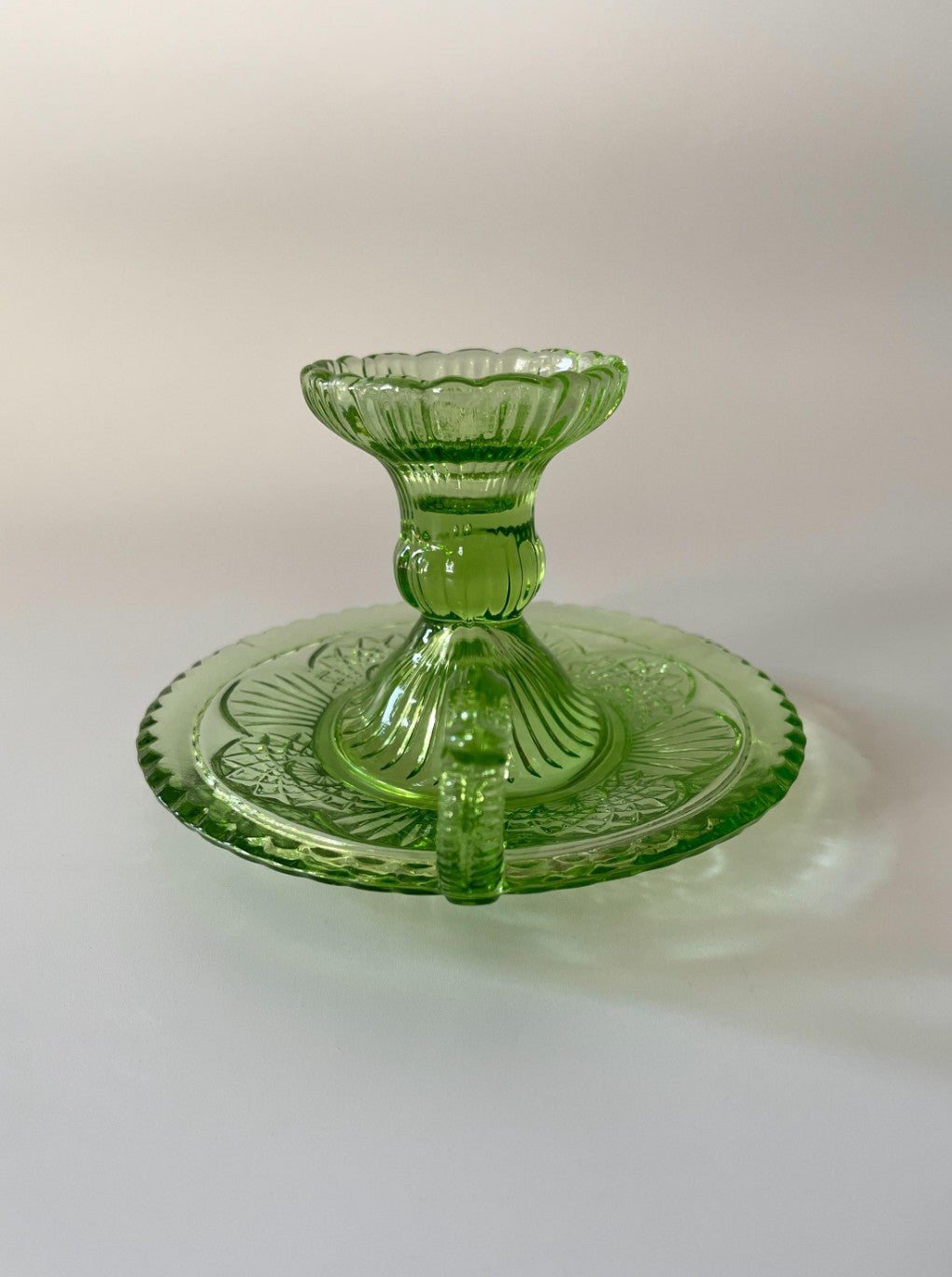 Antique Pressed Glass Chamberstick