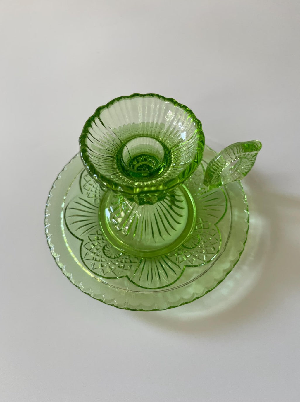Antique Pressed Glass Chamberstick