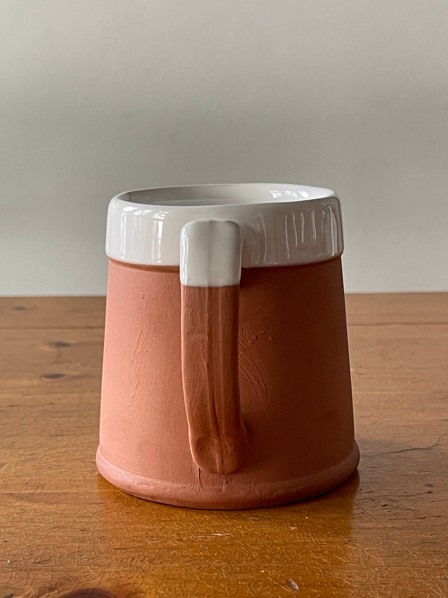 Vintage English Glazed Terracotta Pottery Mug
