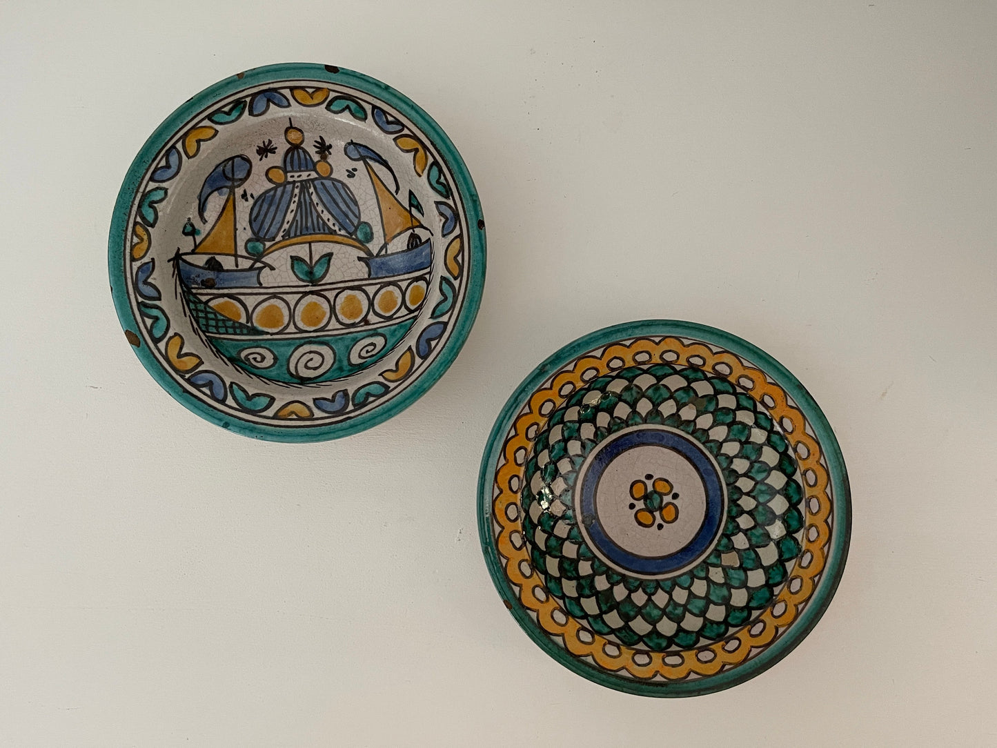 Antique Moroccan Small Pottery Bowls