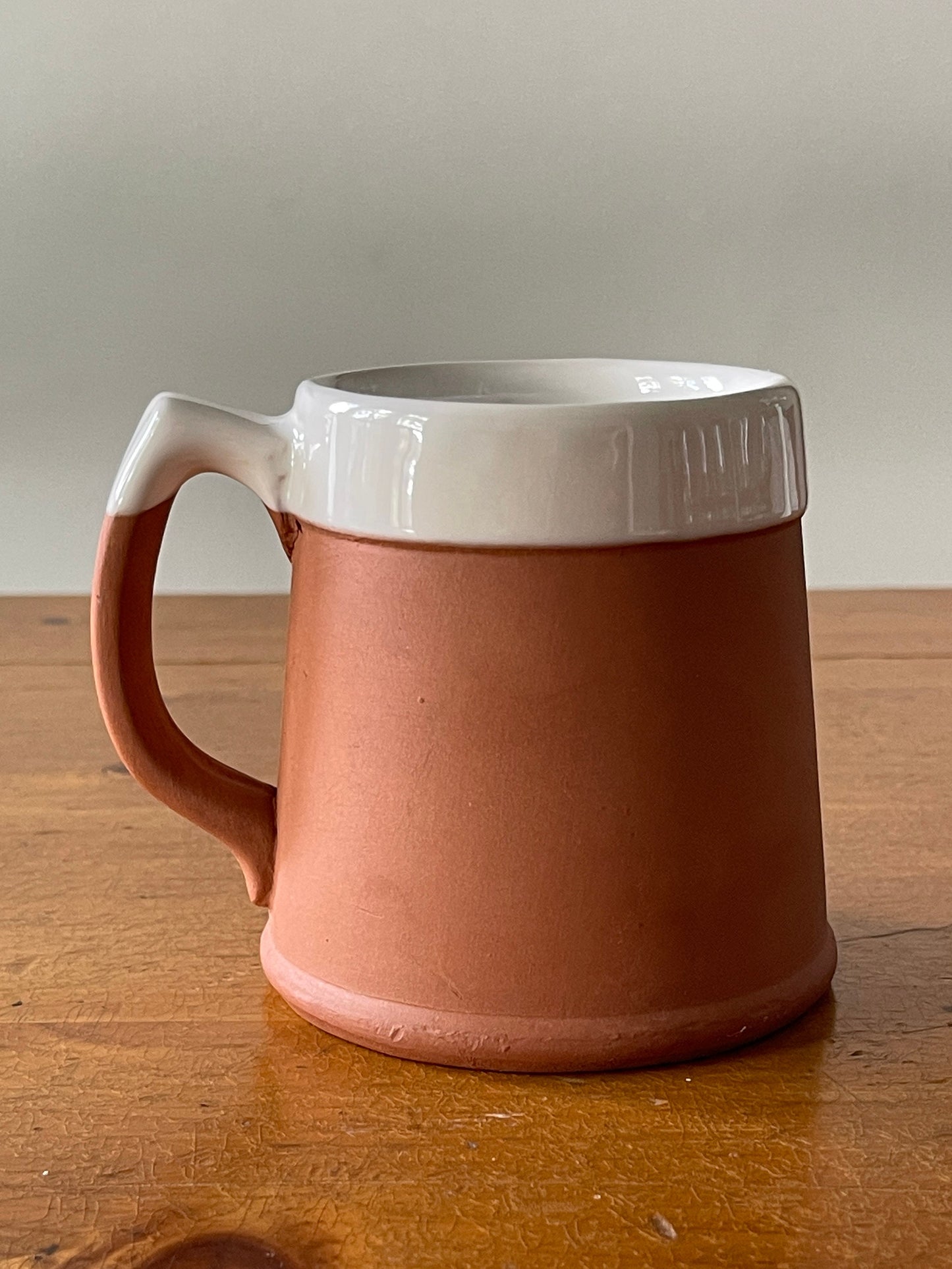 Vintage English Glazed Terracotta Pottery Mug
