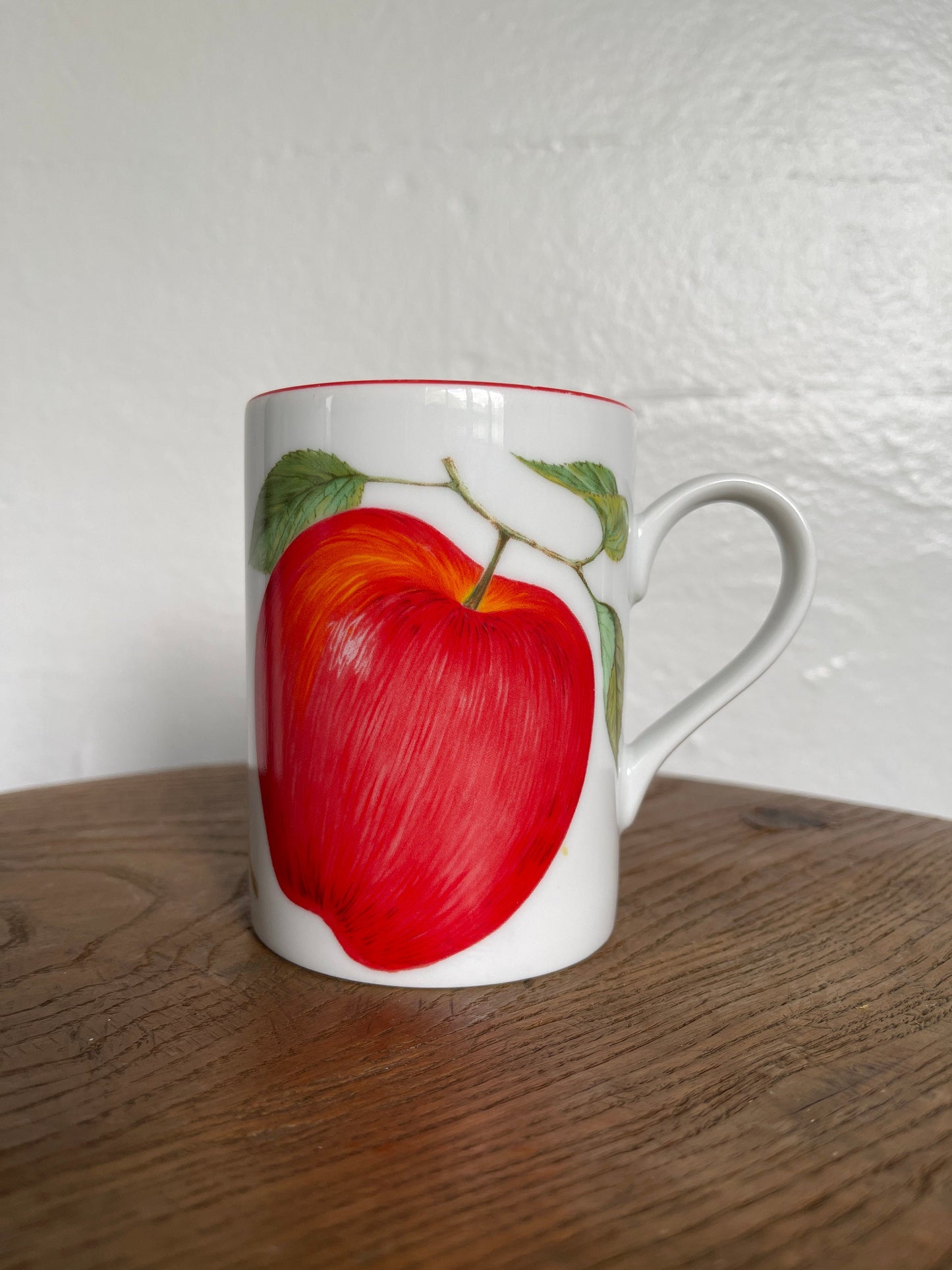 Vintage Fitz and Floyd Porcelain Apple Mugs