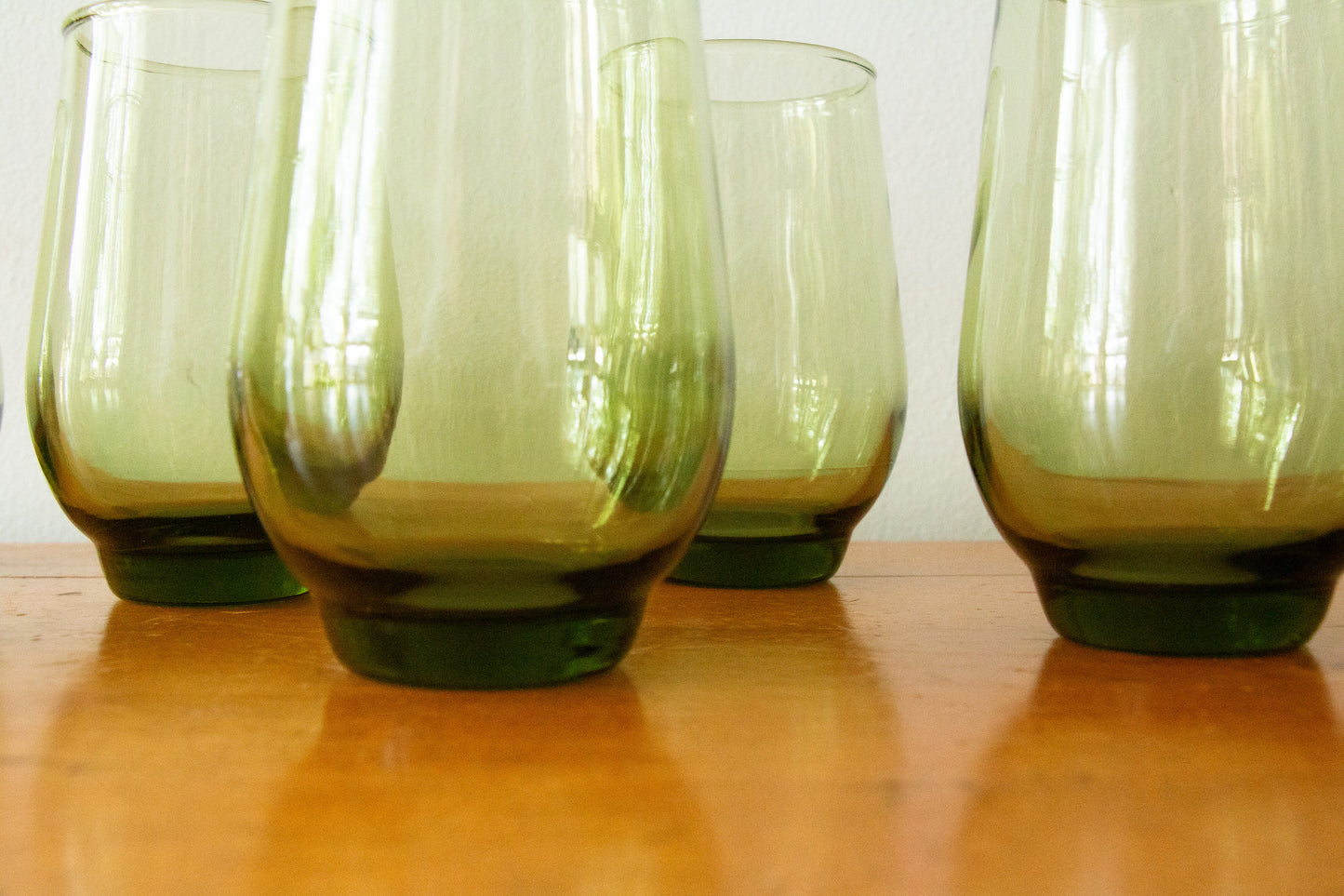 Vintage Libbey Tempo Green Glass Tumblers