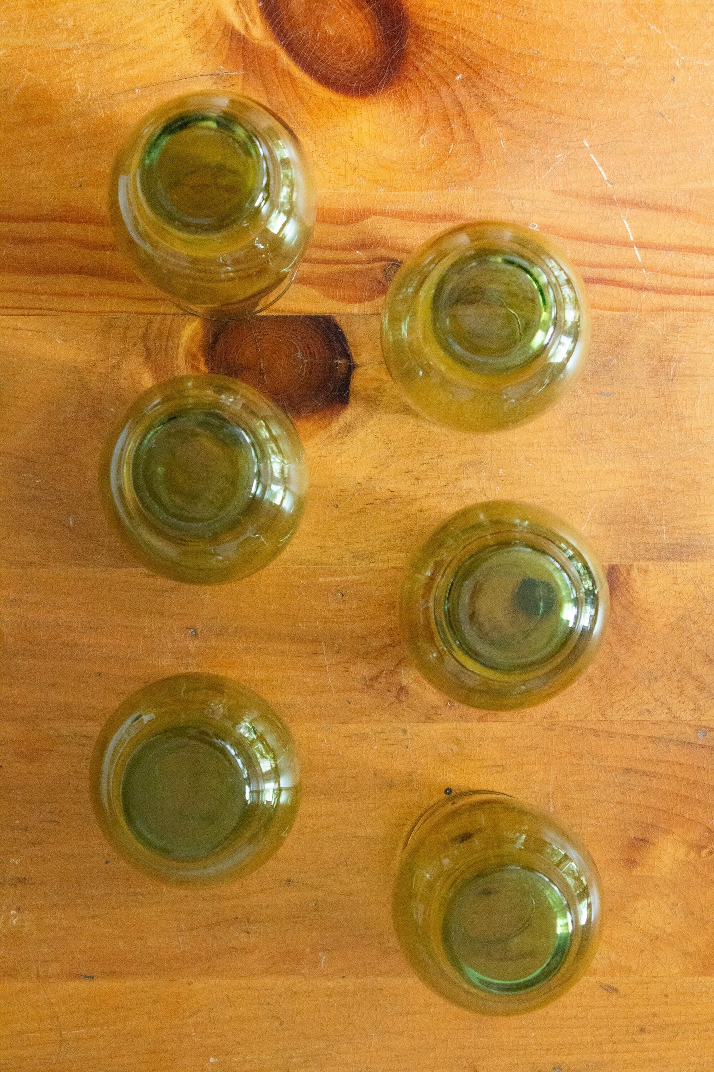 Vintage Libbey Tempo Green Glass Tumblers