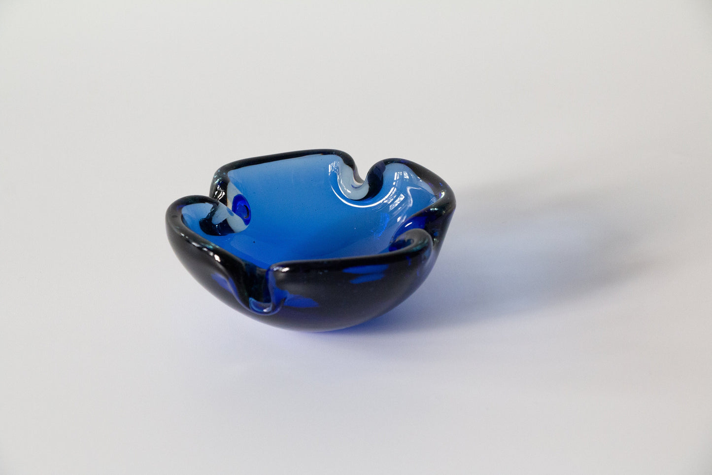 Vintage Murano Sommerso Cobalt Ashtray