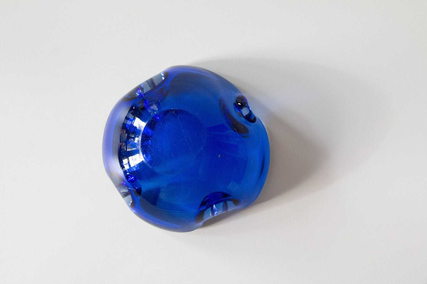 Vintage Murano Sommerso Cobalt Ashtray