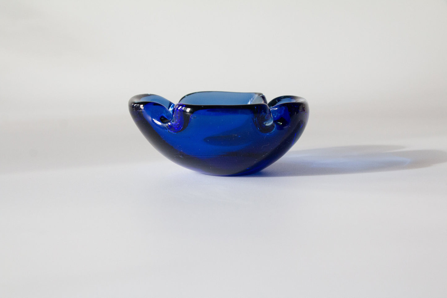 Vintage Murano Sommerso Cobalt Ashtray