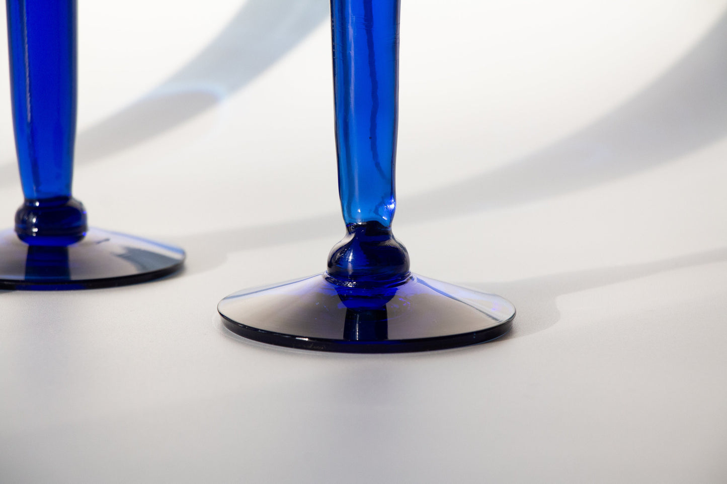 Vintage Cobalt Stemmed Wine Glasses