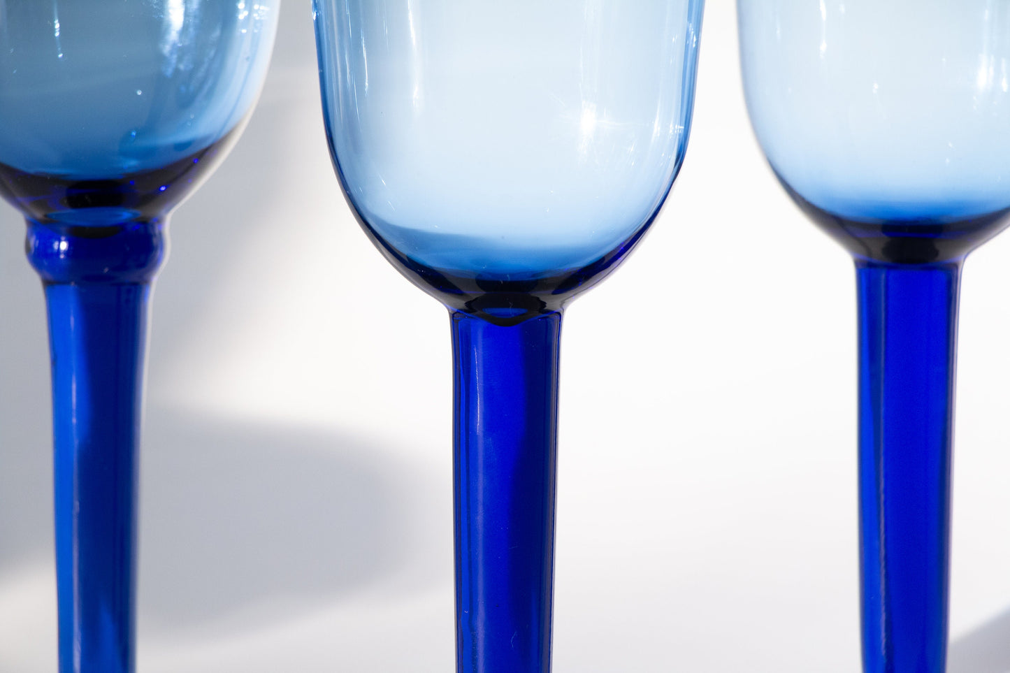 Vintage Cobalt Stemmed Wine Glasses