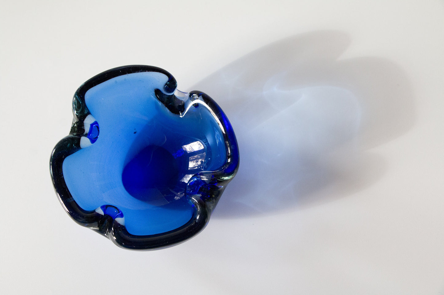 Vintage Murano Sommerso Cobalt Ashtray