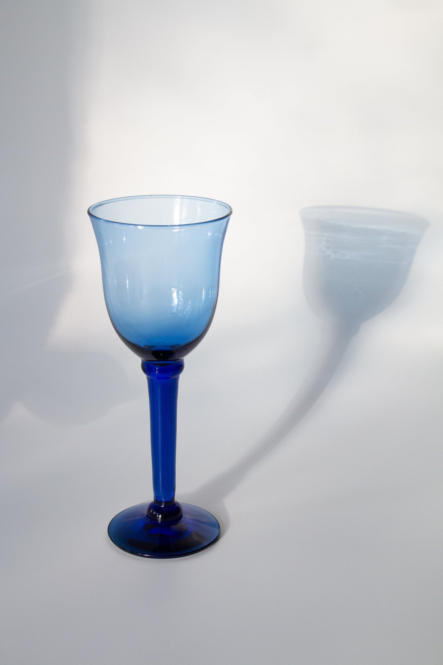 Vintage Cobalt Stemmed Wine Glasses