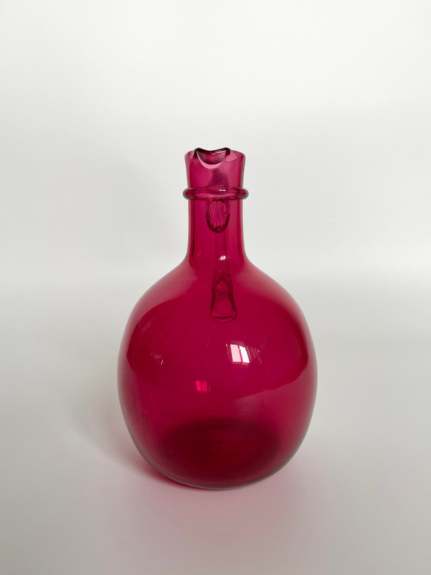 Antique Victorian Bristol Cranberry Glass Jug