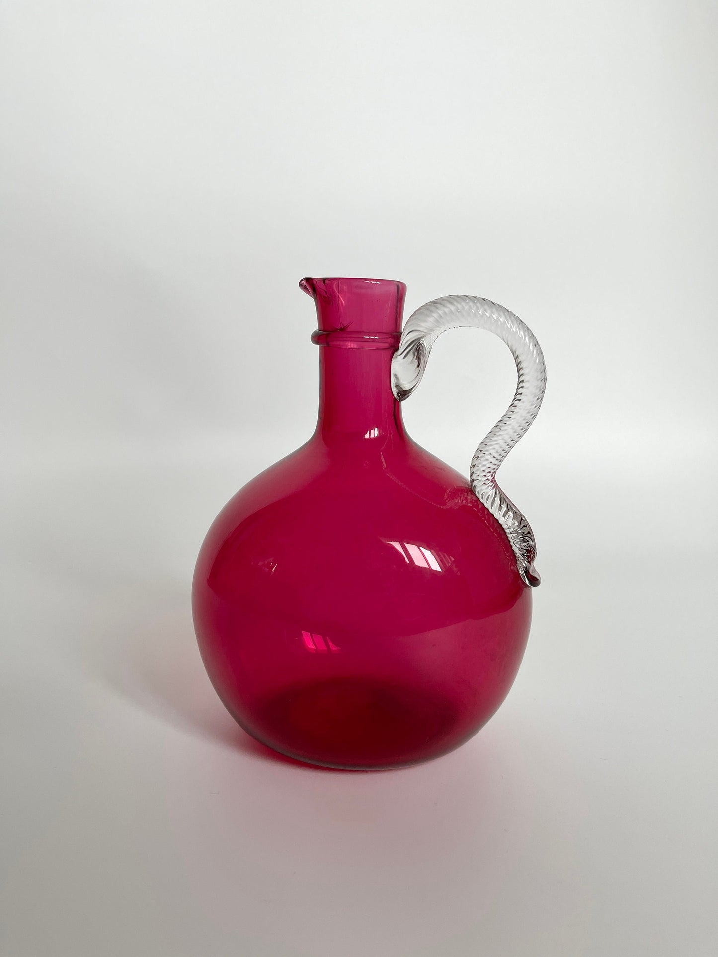 Antique Victorian Bristol Cranberry Glass Jug
