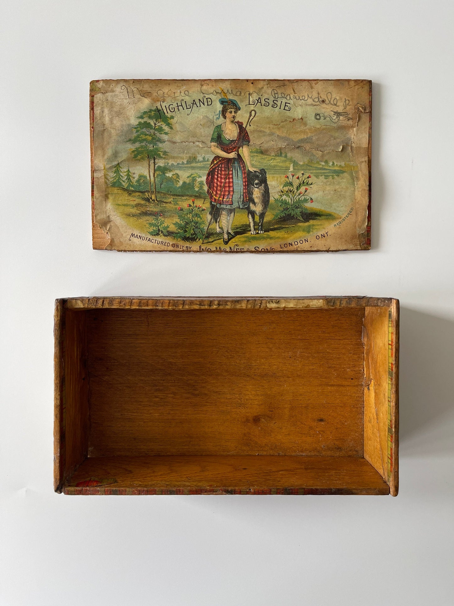 Antique Canadian Highland Lassie Cigar Box