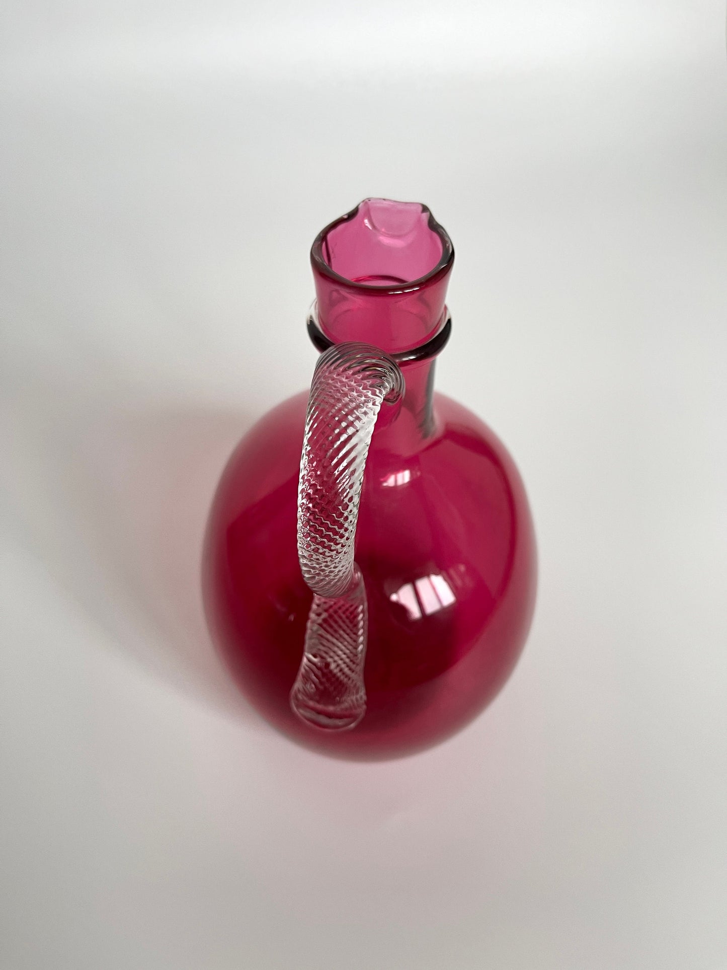 Antique Victorian Bristol Cranberry Glass Jug