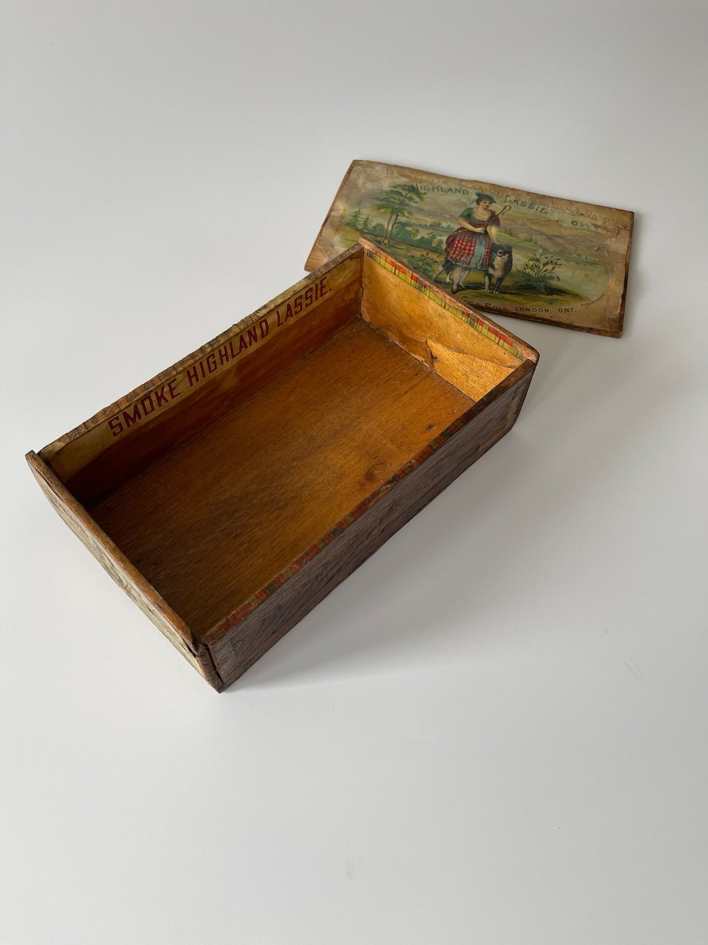 Antique Canadian Highland Lassie Cigar Box