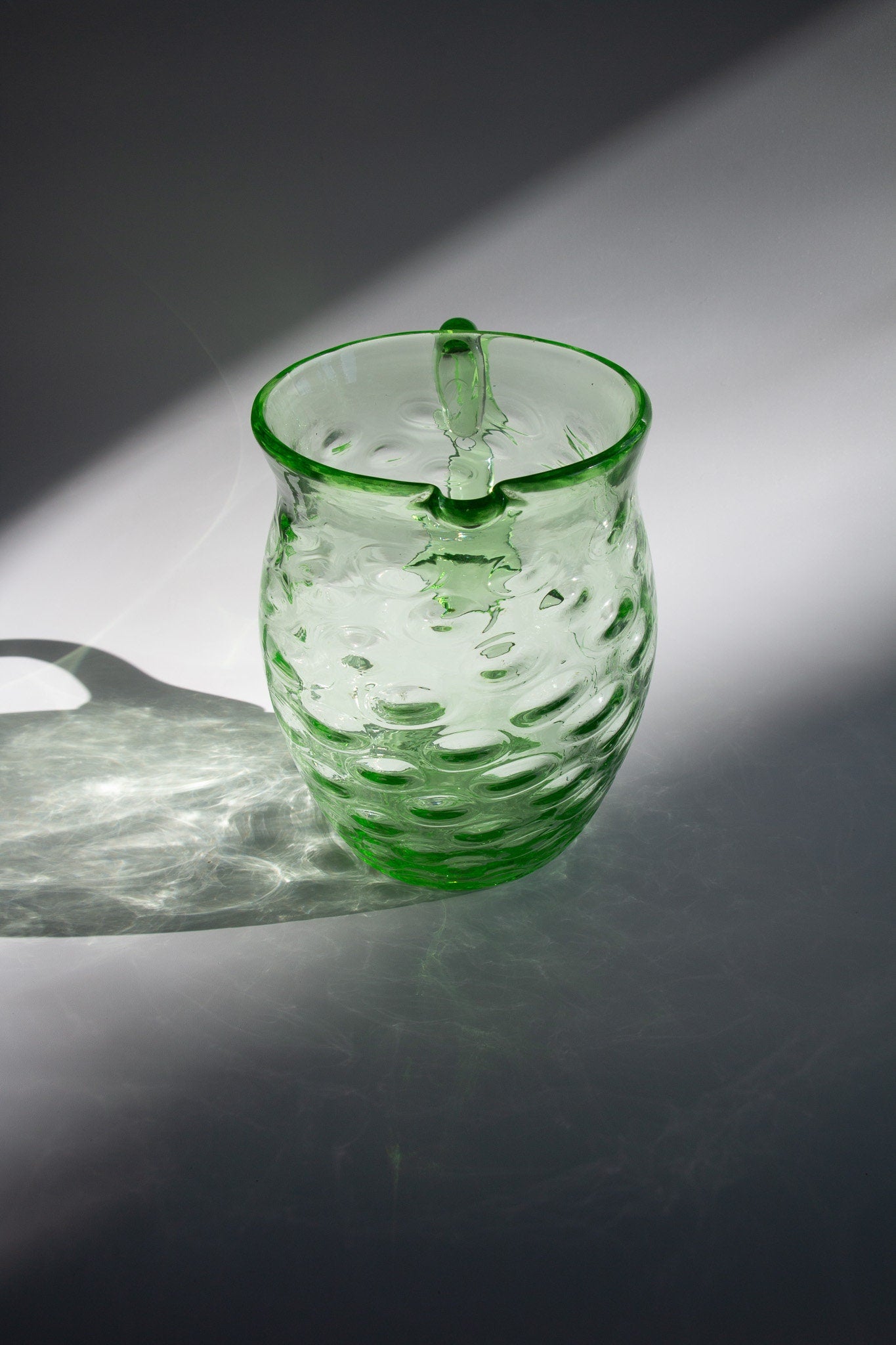 Vintage Coin Dot Art Glass Pitcher