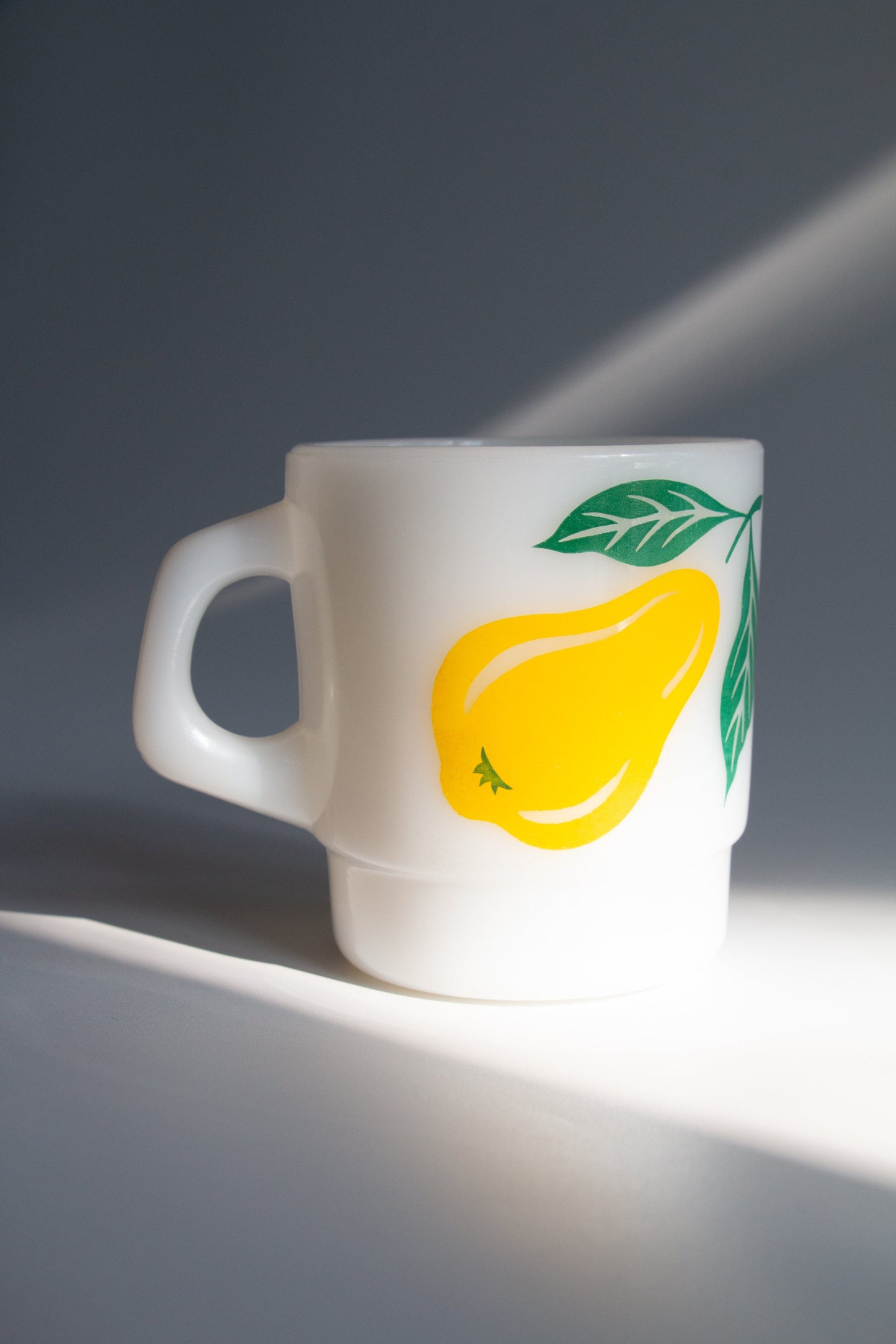 Vintage Milk Glass Pear Mug