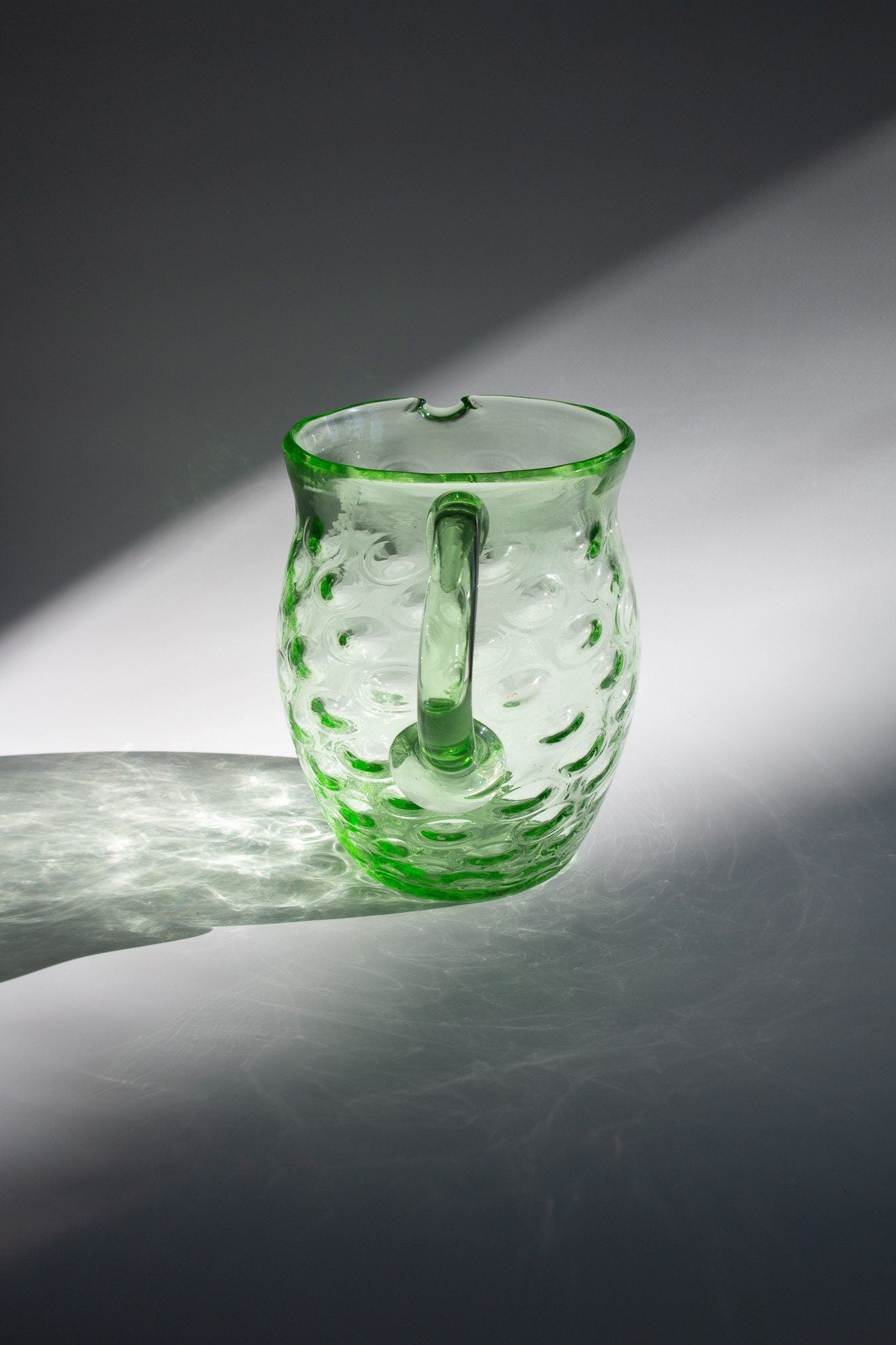 Vintage Coin Dot Art Glass Pitcher