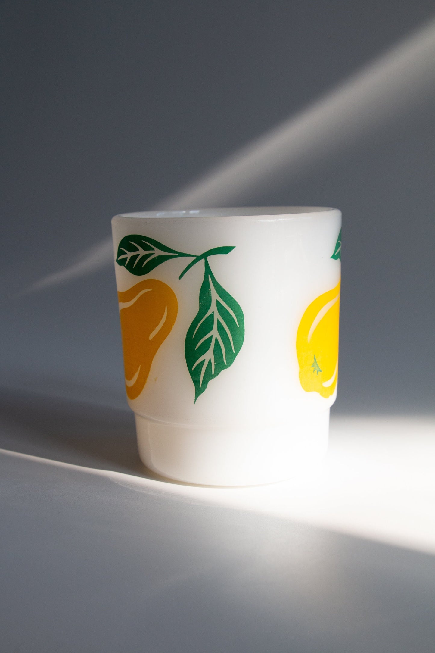 Vintage Milk Glass Pear Mug