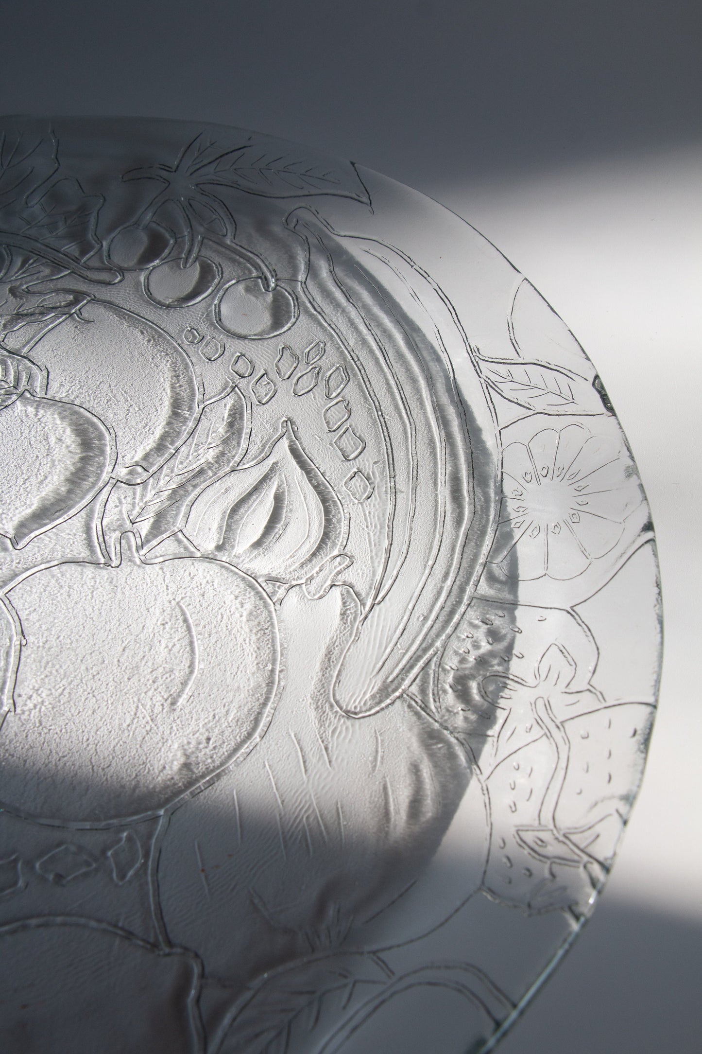 Vintage Italian Large Glass Fruit Platter