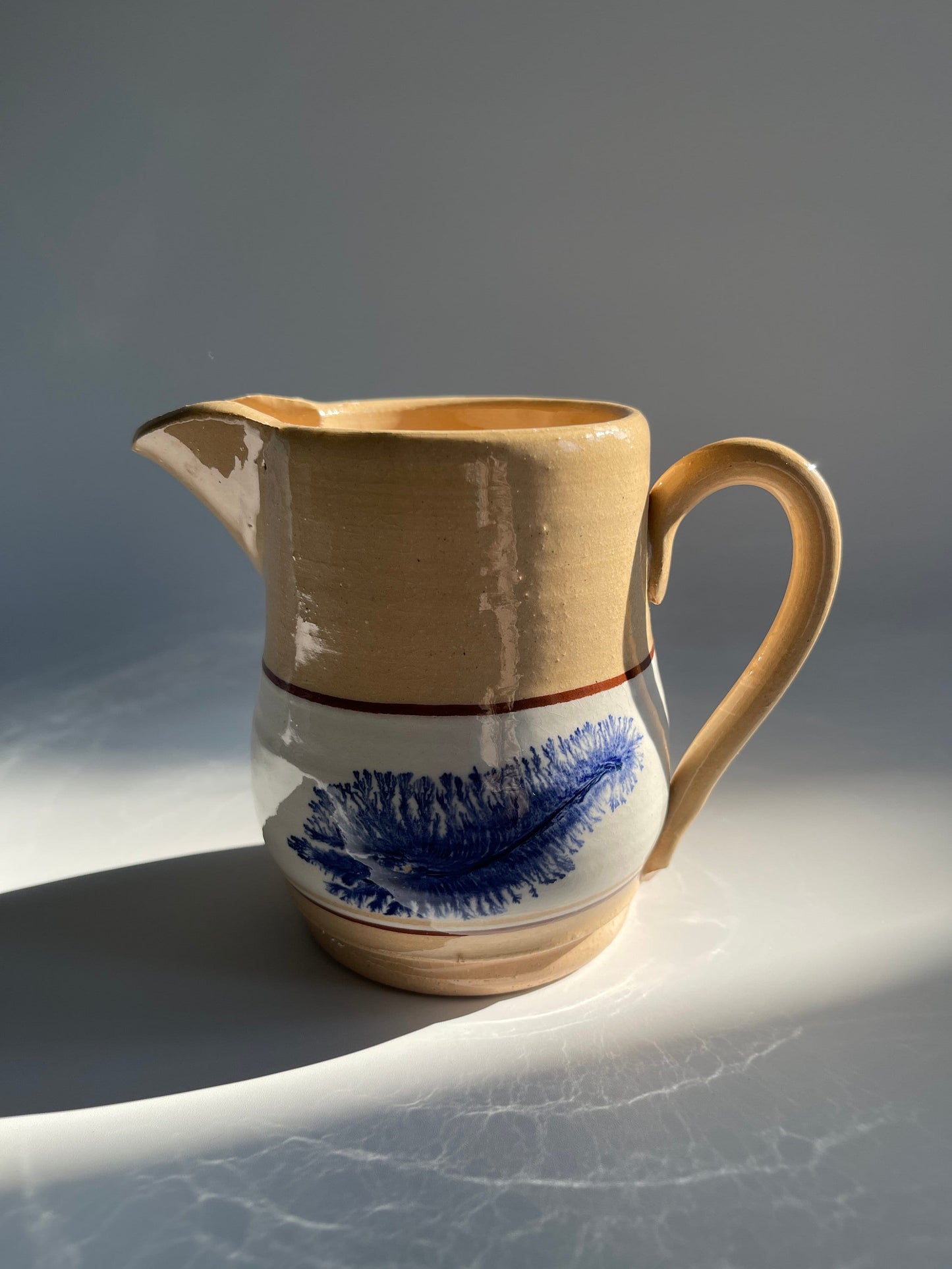 Vintage East Knoll Pottery Mochaware Pitcher