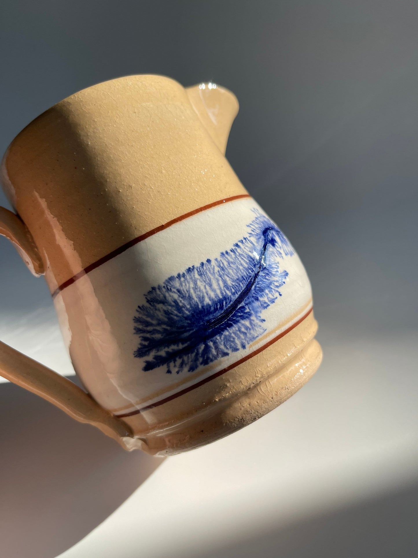 Vintage East Knoll Pottery Mochaware Pitcher