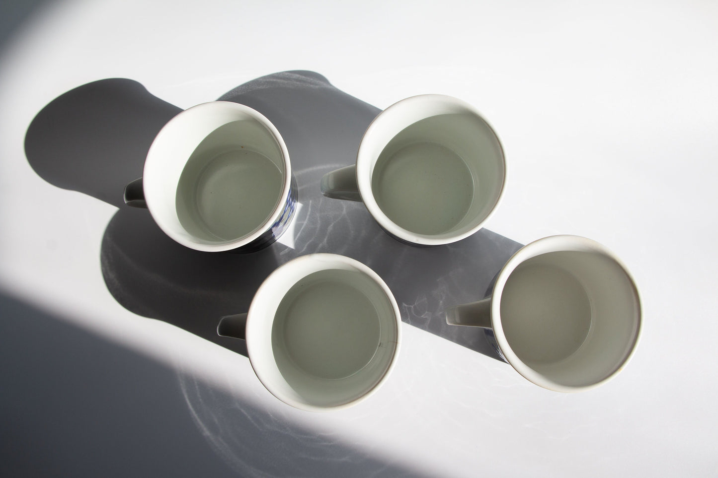 Vintage Stoneware Coffee Cups & Saucers