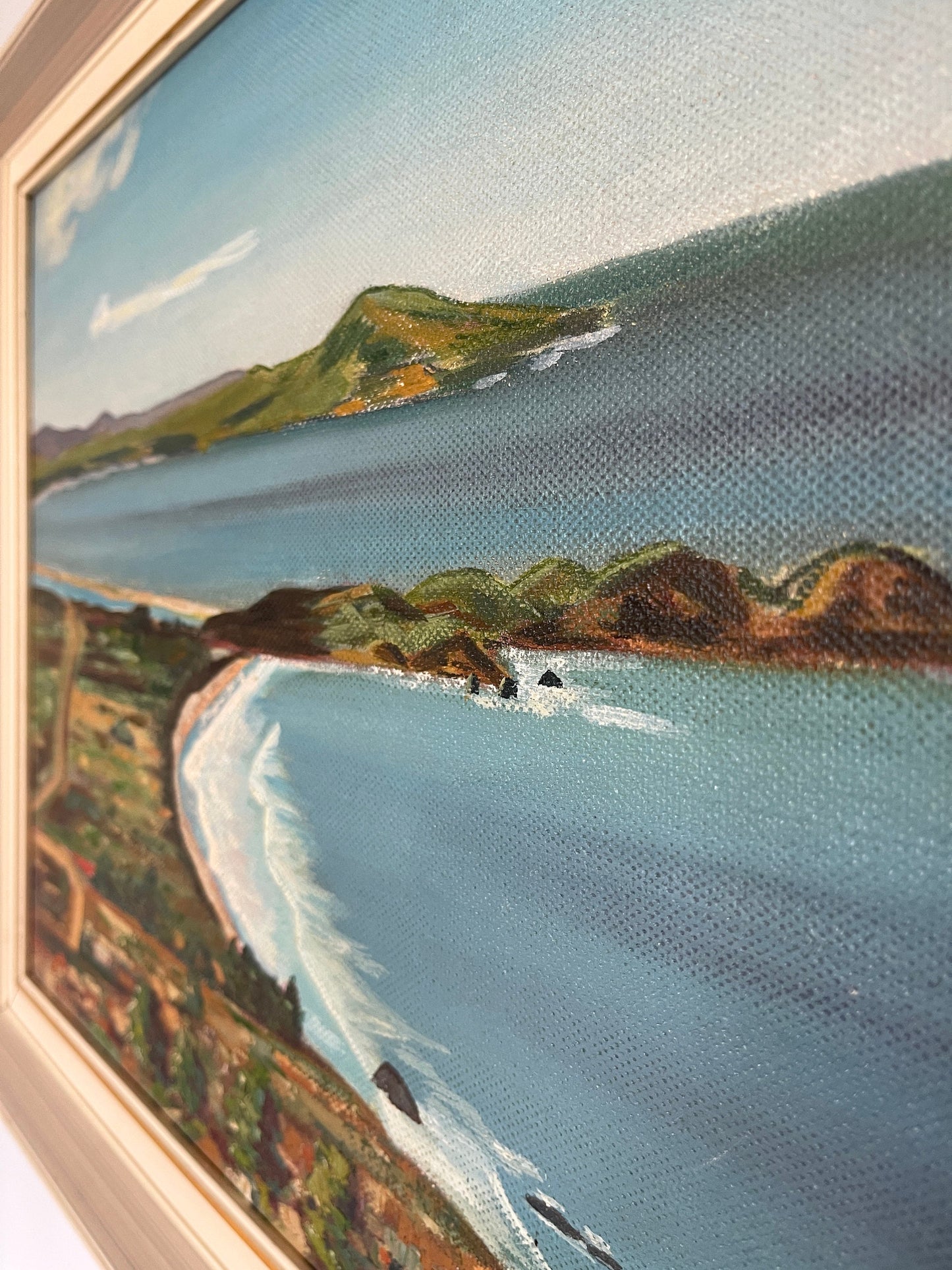 Karitane Coast New Zealand Vintage Oil Painting