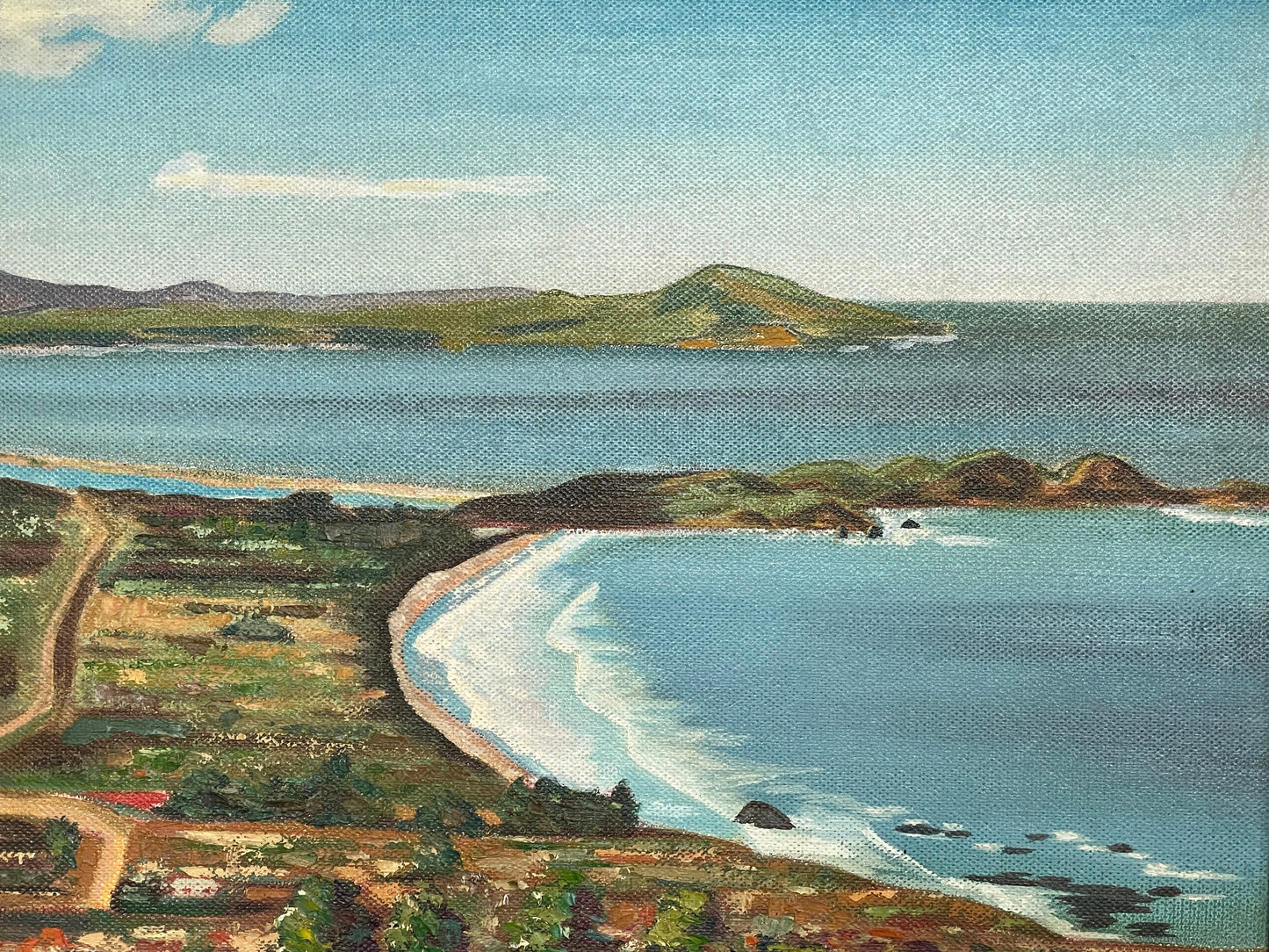Karitane Coast New Zealand Vintage Oil Painting