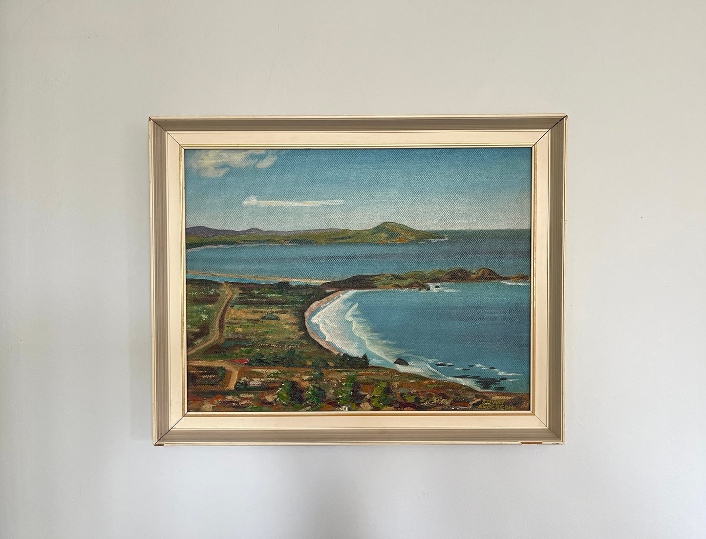 Karitane Coast New Zealand Vintage Oil Painting