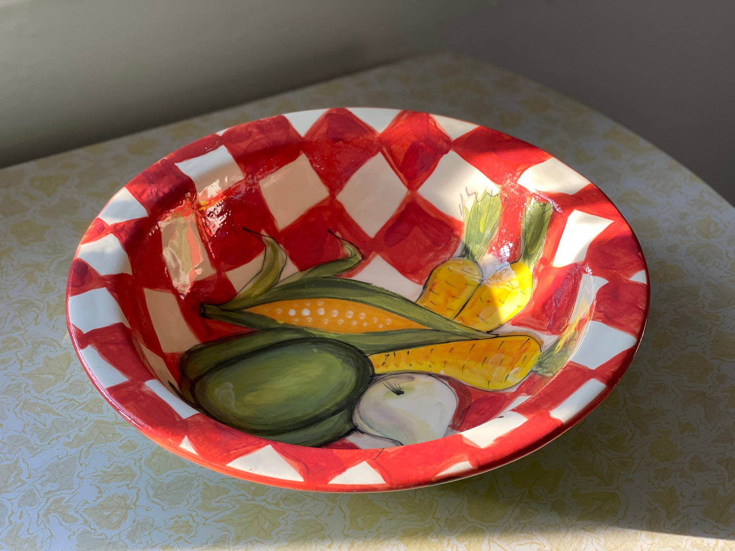 Eva Gordon Checkered Pottery Bowl