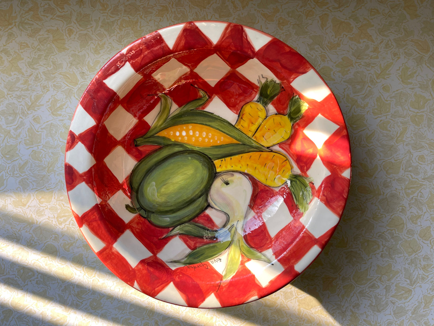 Eva Gordon Checkered Pottery Bowl