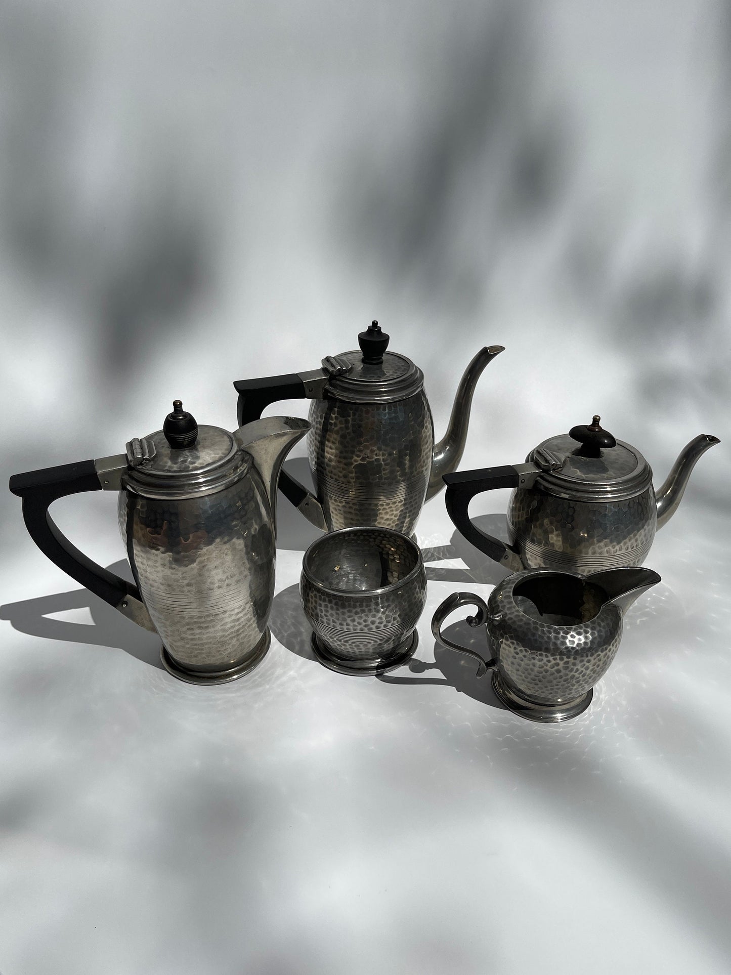 Hammered Pewter Tea / Coffee Set